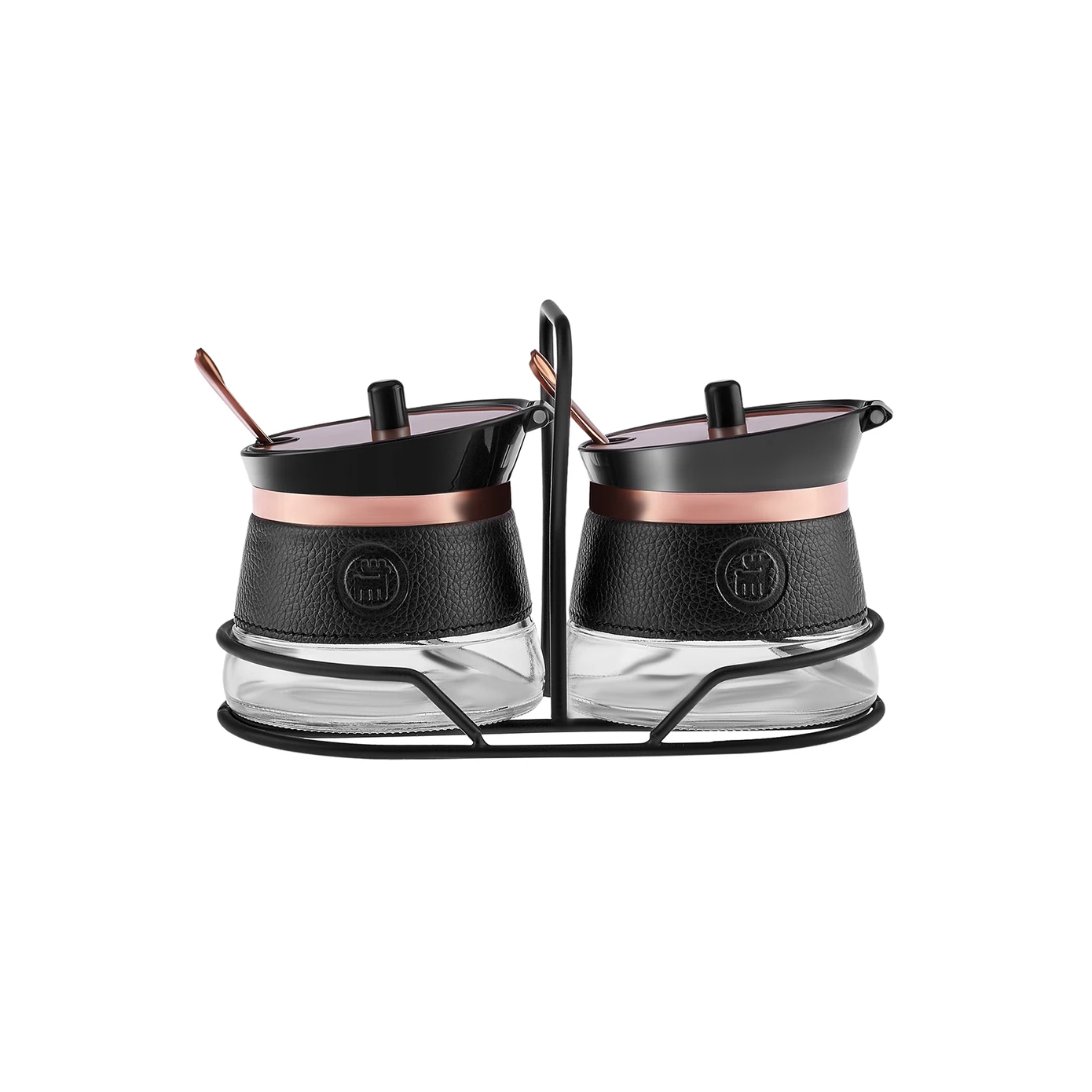 [153.03.08.4847] KARACA LATIN LEATHER SALT & PEPPER SHAKER