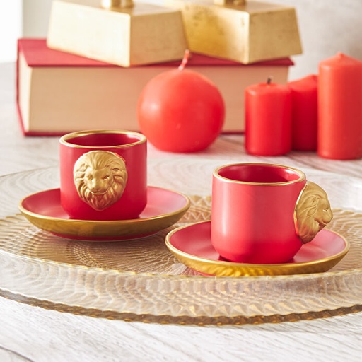 [153.03.06.6517] KARACA LION 75 ML ESPRESSO CUP FOR 2 PEOPLE