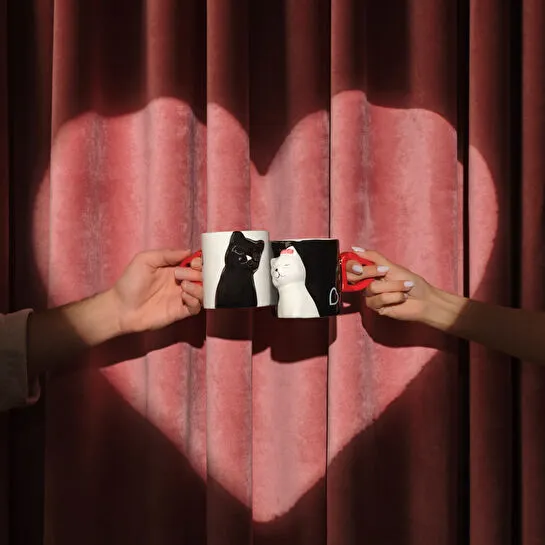 [1000019796001] KARACA LOVE CAT 2'Lİ 310 ML KUPA