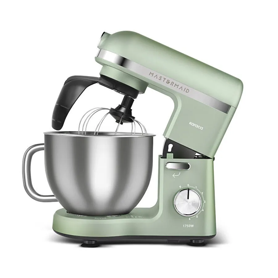 [153.09.01.3869] Karaca Mastermaid Chef Pro Çift Kollu Hamur Yoğurma Makinesi Soft Green 1750W 5L