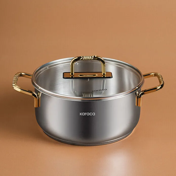[1000185997004] KARACA MAÇKA ÇELİK TENCERE GOLD, 20 CM