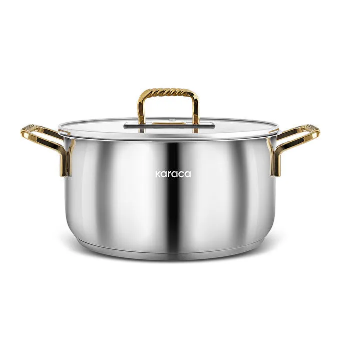 [1000185997005] KARACA MAÇKA ÇELİK TENCERE GOLD, 22 CM