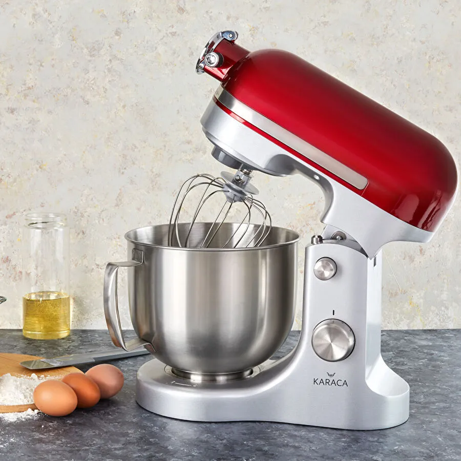 [153.03.06.2557] KARACA MULTICAST DOKUM CHEF STAND MIXER RED 1600W