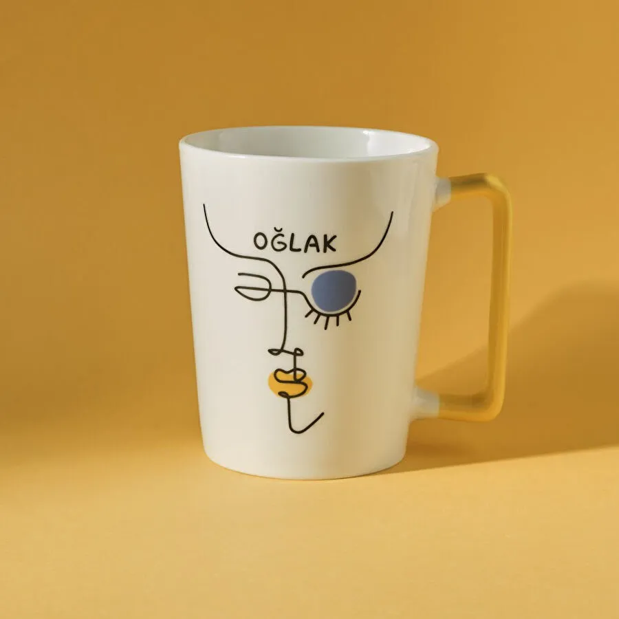 [1000152117001] KARACA OĞLAK BURÇ KUPA 340 ML, BEYAZ