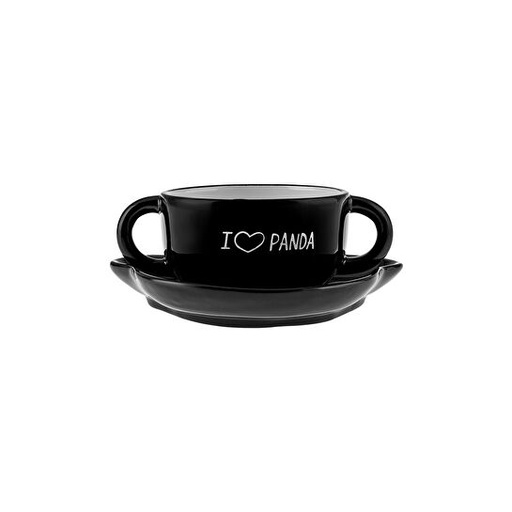 [153.03.05.0289] KARACA PANDA PLATE-BOWL FOOD SET