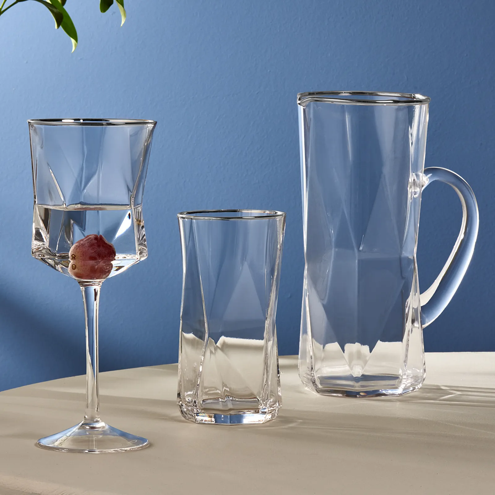 [153.09.01.2431] KARACA PARLA PLATINUM 25 PIECES GLASS SET