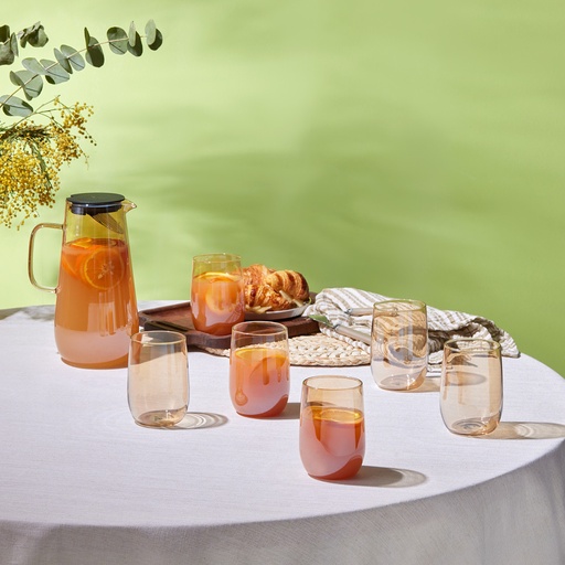 [153.09.01.0654] KARACA PARMA AMBER 7 PIECE WATER SET
