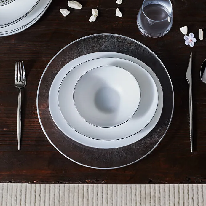 [153.03.06.8390] KARACA PURE 18 PIECES OPAL DINNER SET FOR 6 PEOPLE