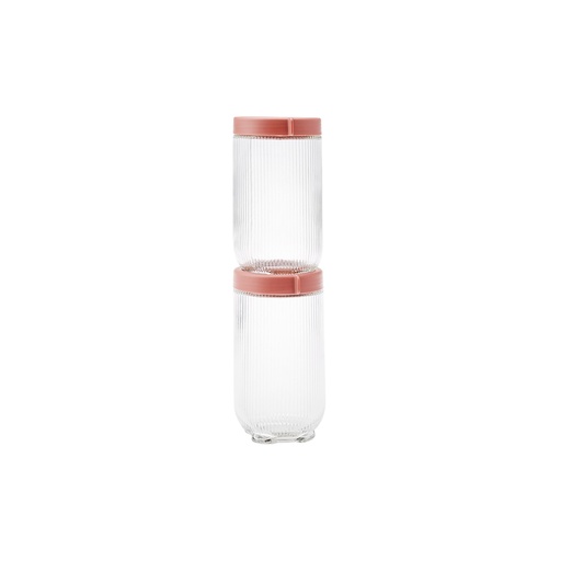 [153.03.06.7973] KARACA RIBBED 900 ML STORAGE CONTAINER OF 2