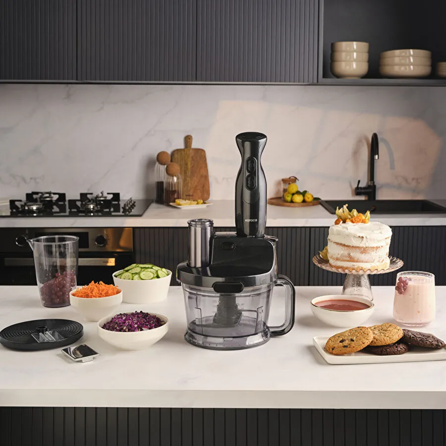 [153.09.01.3895] KARACA SHINY BLACK KITCHEN PROCESSOR 2000W