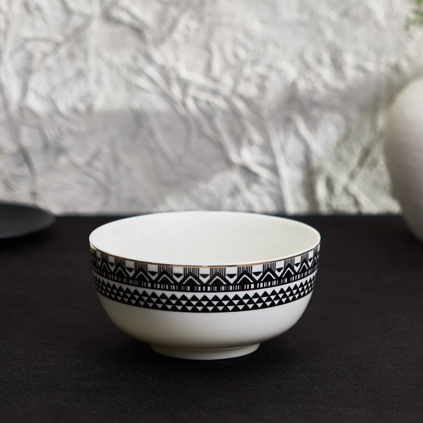 [153.09.01.0630] KARACA SILK ROAD GEOMETRIC NOODLE PATTERNED BOWL 14 CM