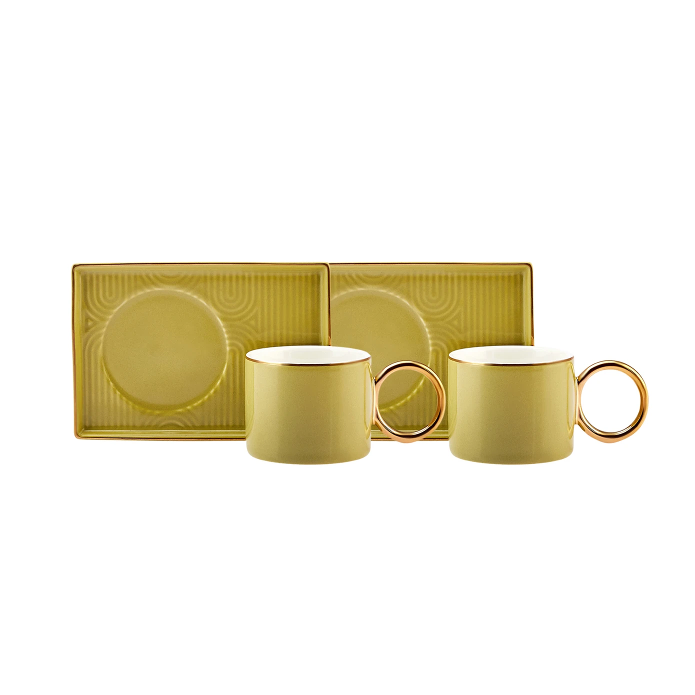 [153.03.05.0140] KARACA SOHO GREEN 80 ML COFFEE CUP FOR 2 PEOPLE