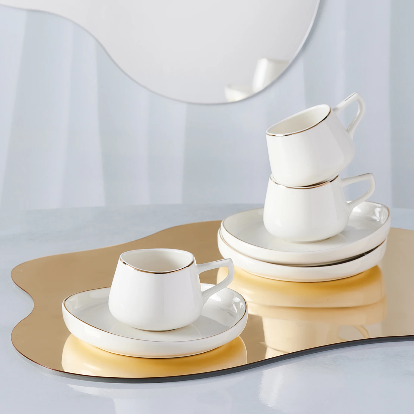 [153.03.06.8329] KARACA STREAMLINE HOLE 80 ML COFFEE CUP FOR 6 PEOPLE