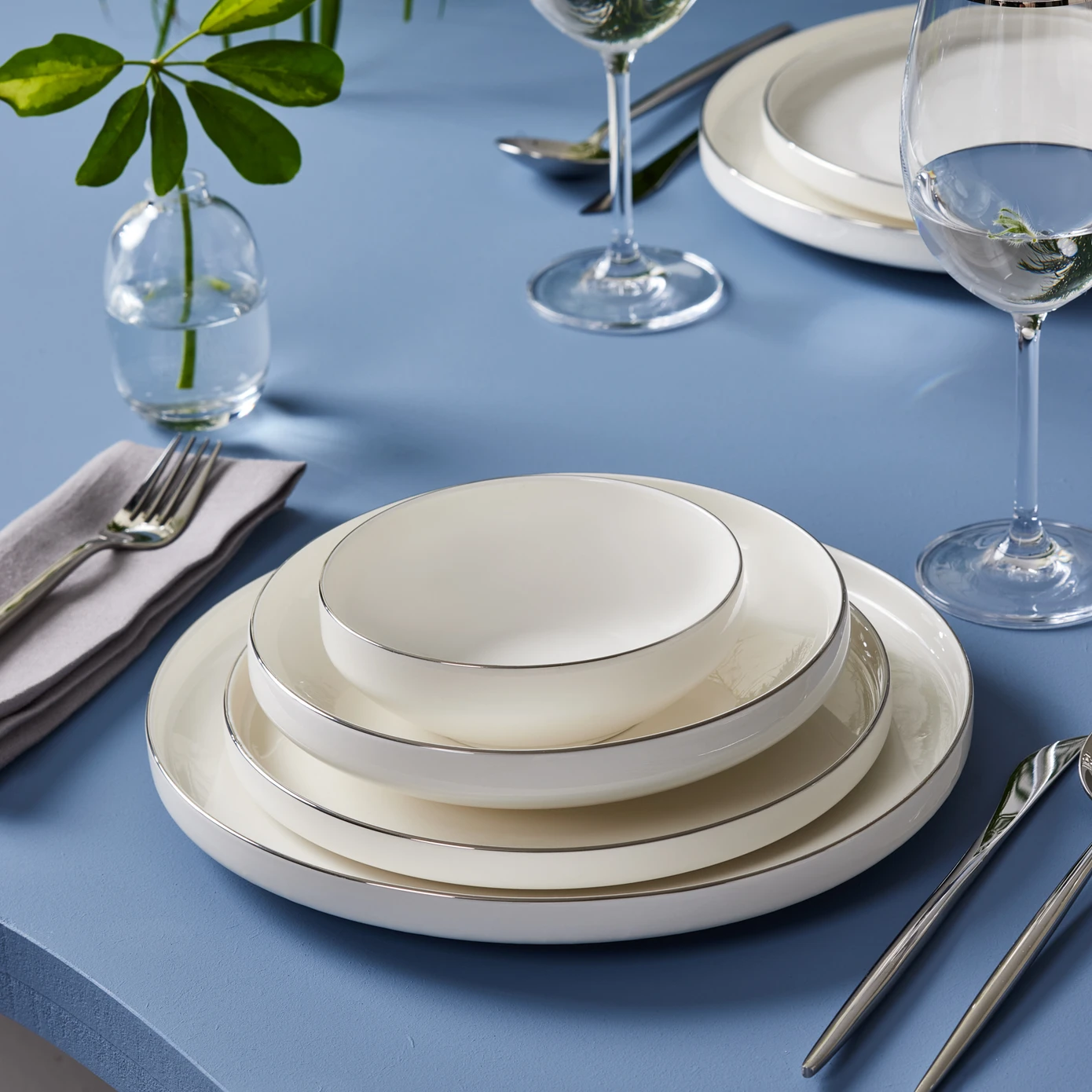 [153.09.01.2581] KARACA STREAMLINE NEW SATURN PLUS PLATINUM 24 PIECES 6 PIECES YMT