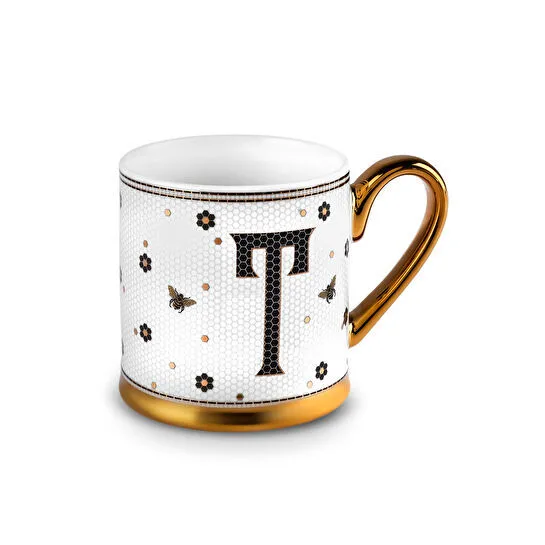 [1000003849001] KARACA T HARFLİ KUPA 330 ML, BEYAZ