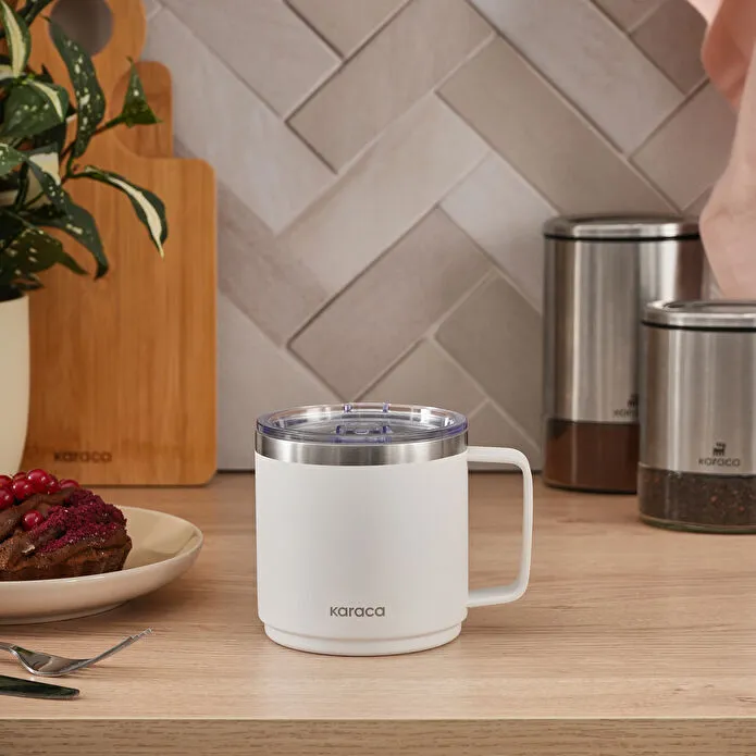 [1000232219001] KARACA THERMAL ÇELİK MUG, 420 ML, BEYAZ