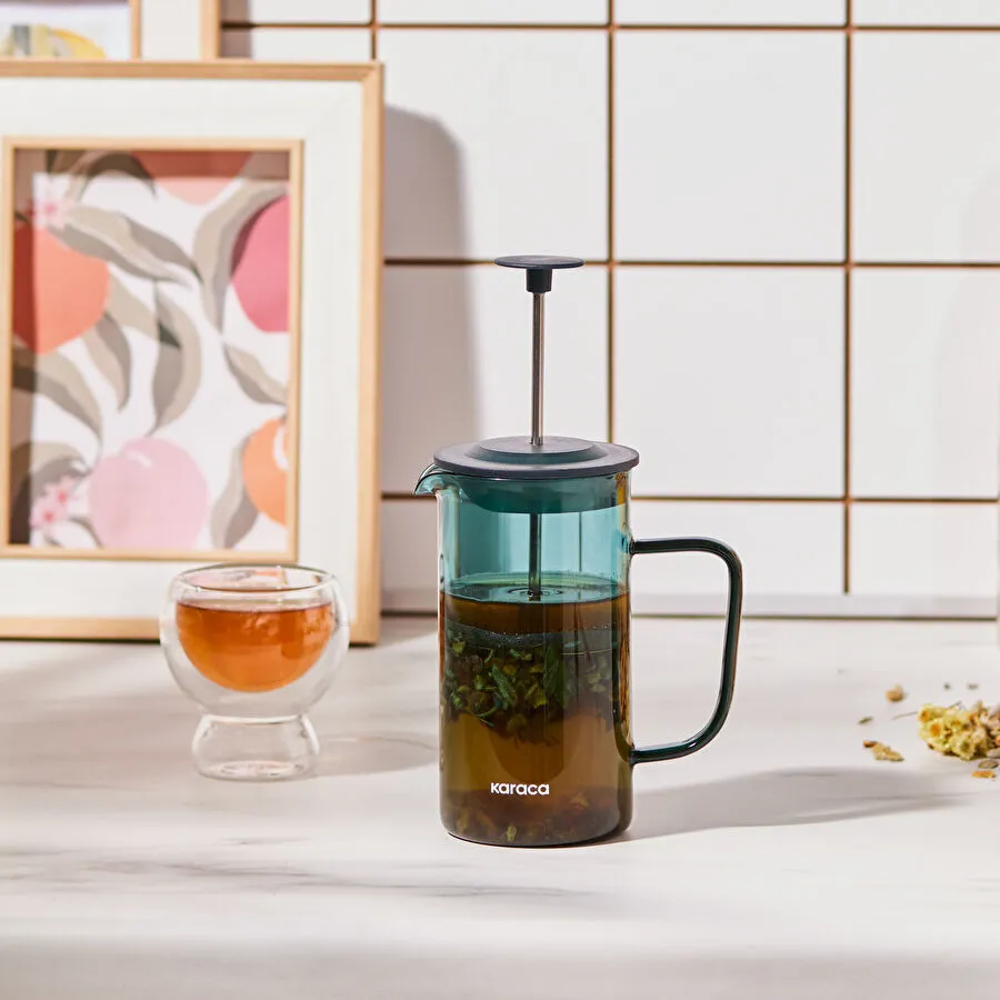 [153.03.08.4863] Karaca Valentina Borosilikat Cam French Press 350 ml Green