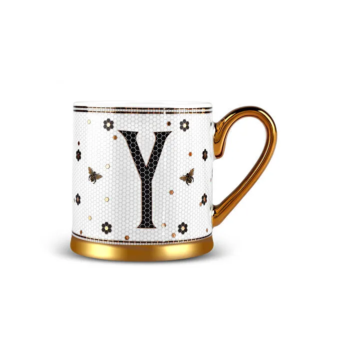 [1000003887001] KARACA Y HARFLİ KUPA 330 ML, BEYAZ