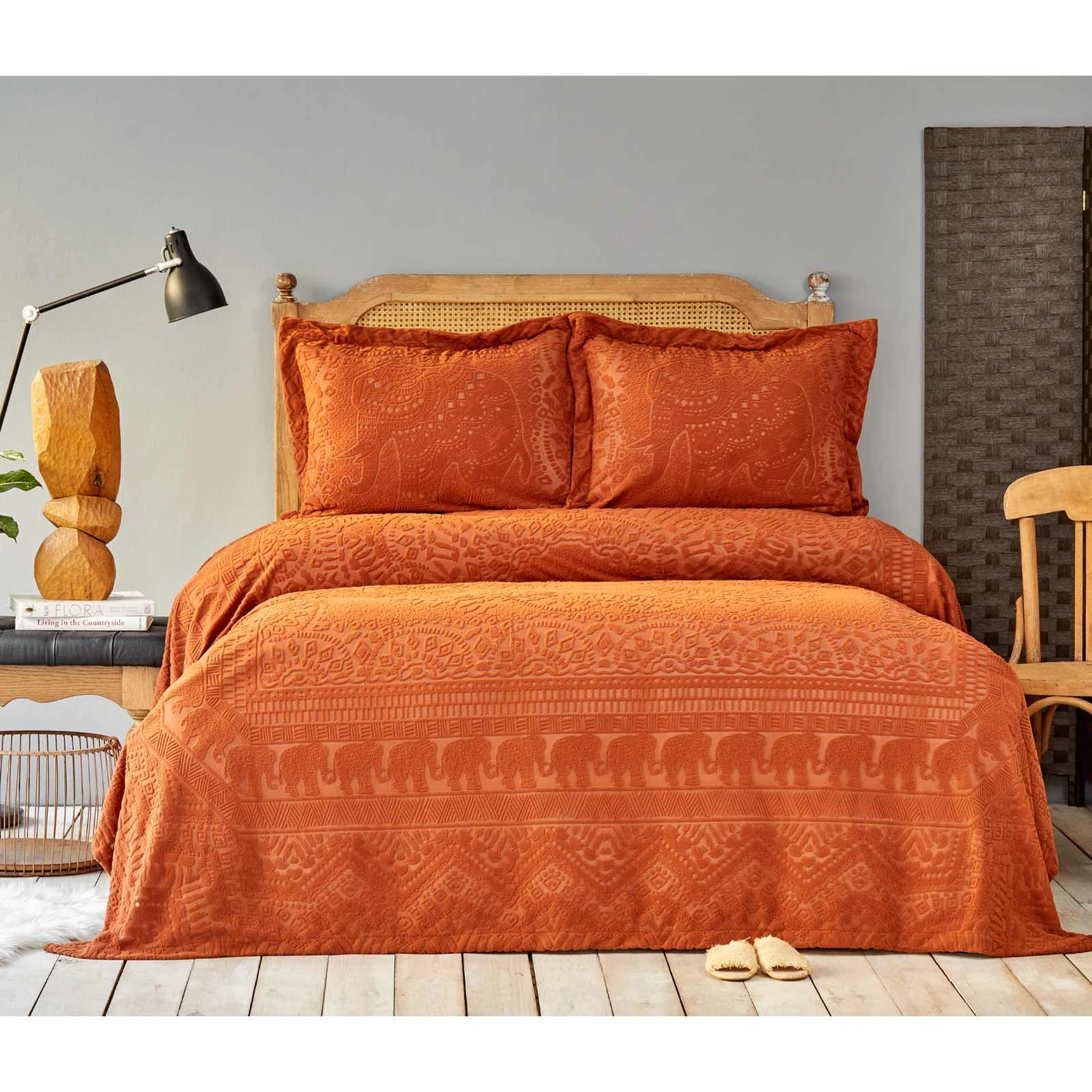 [200.17.01.0365] KH BOHEM TERCOTTA PANEL DOUBLE WINTER BED MATTRESS SET