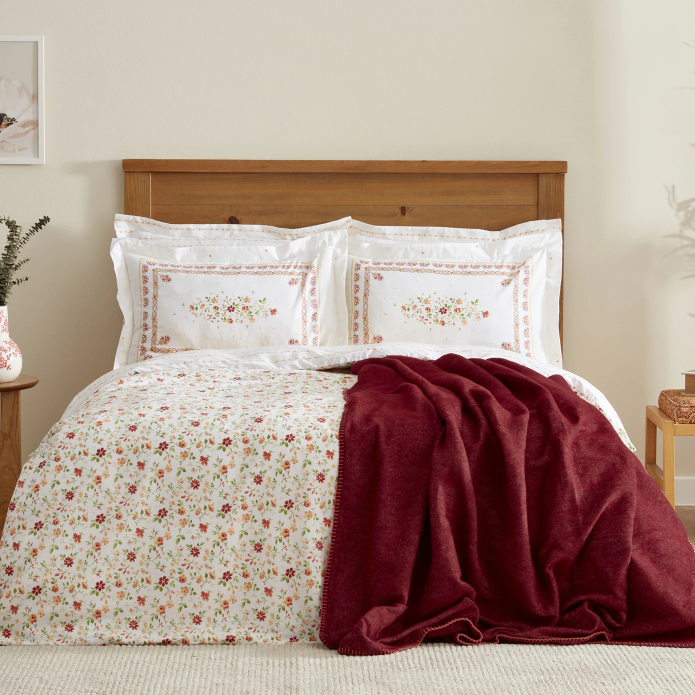 [200.22.05.0102] KH CECILE TILE DOUBLE KS DUVET COVER COTTON BLANKET SET