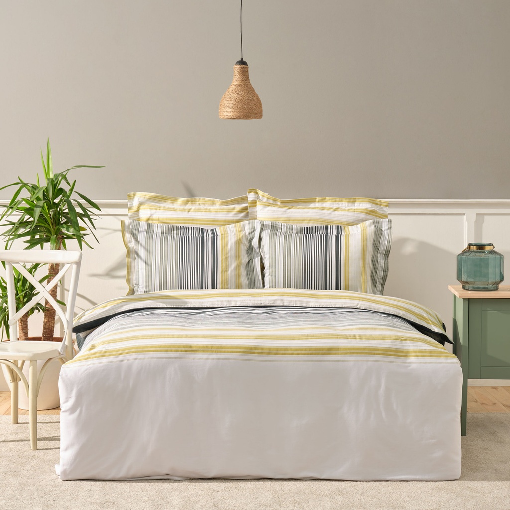 [200.22.02.0001] KH NOLAN GREEN DOUBLE 100% COTTON SATIN DUVET COVER SET