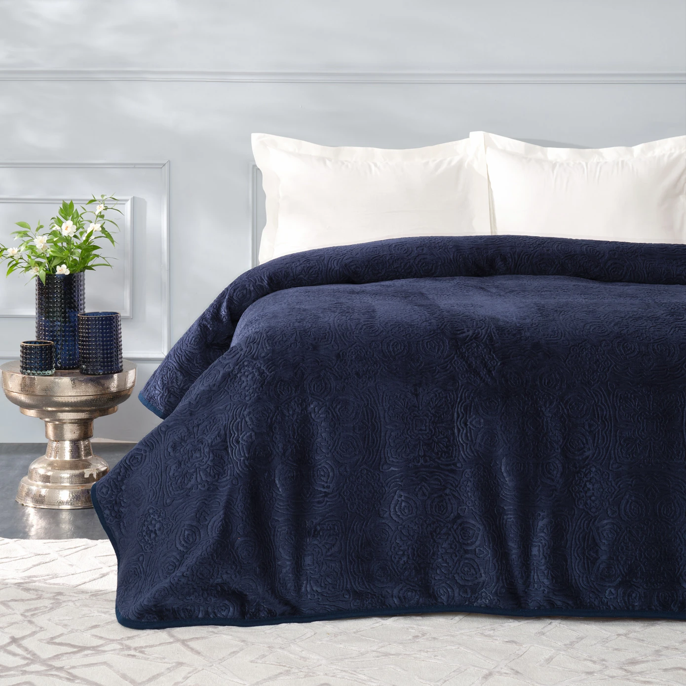 [200.18.01.0984] KH SCALA DARK BLUE SINGLE KS EMBOSY BLANKET (PP)