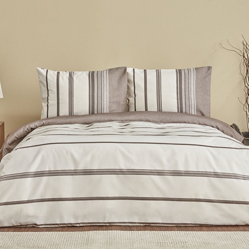 [200.22.02.0037] مجموعة سرير مطبوعة باللون المرسوم Karaca Home Vetro Terracotta للزوجين مع وسادة
