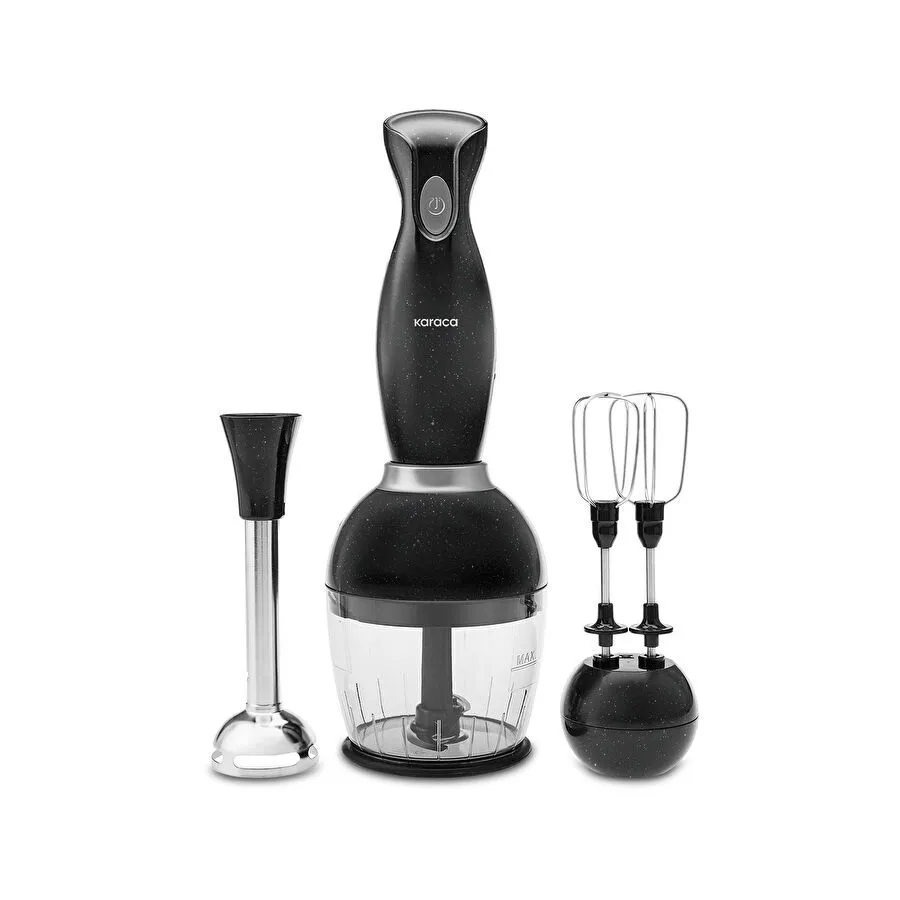 [000001000019682003] Karaca Pro - Midi Plus 3 Blender Set Shiny Black 1000w