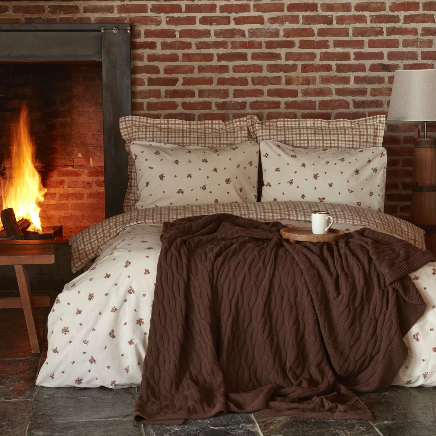 [200.22.14.0285] LISA COFFEE DOUBLE KS DUVET COVER KNITWEAR BLANKET TKM