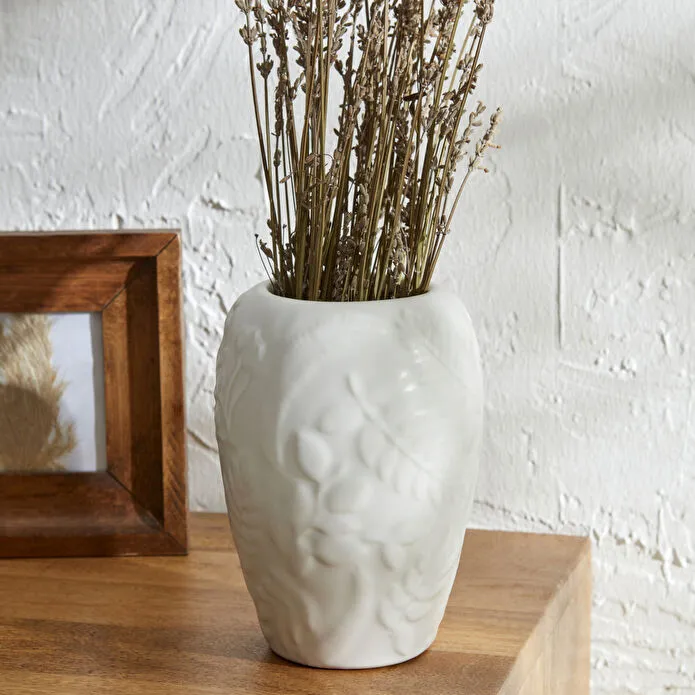 [1000017978002] MADELYN SİLİNDİR VAZO, BEYAZ