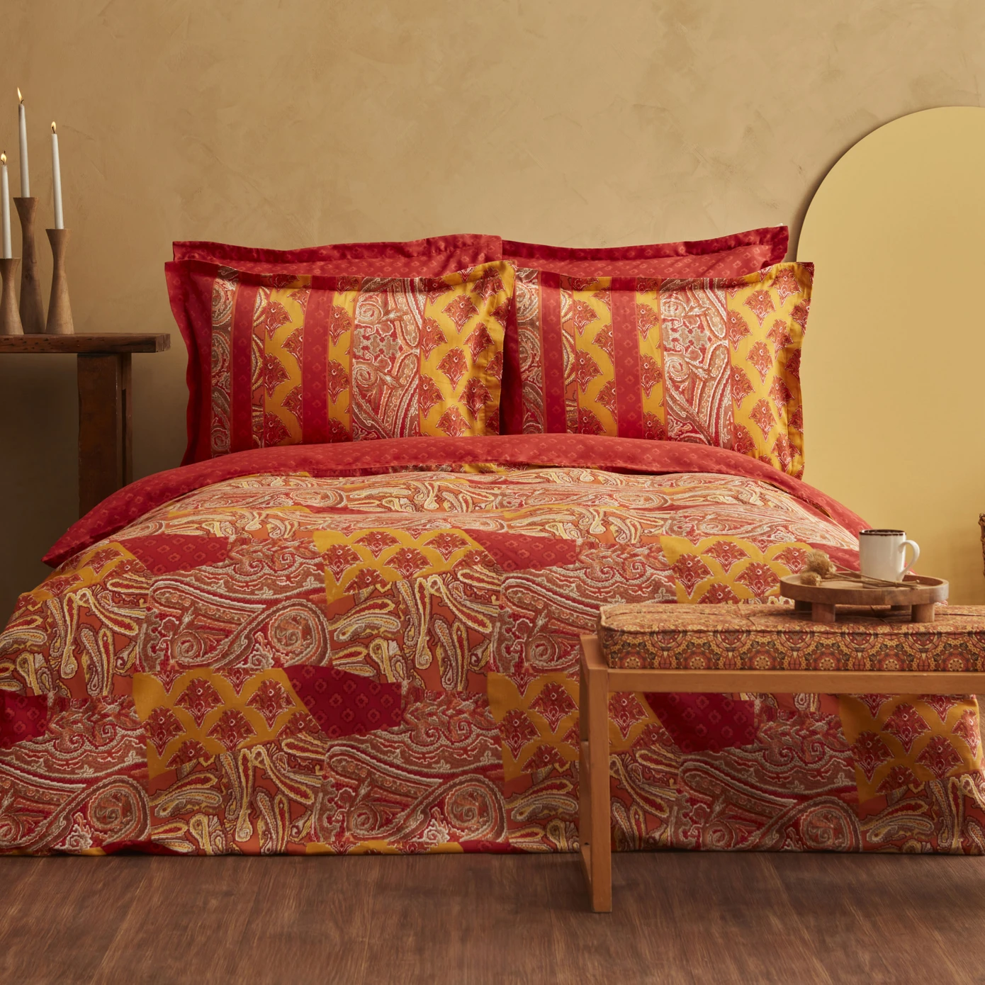 [200.22.14.0309] MARIS TERRACOTTA 100% PMK DOUBLE KS SATIN DUVET COVER TKM