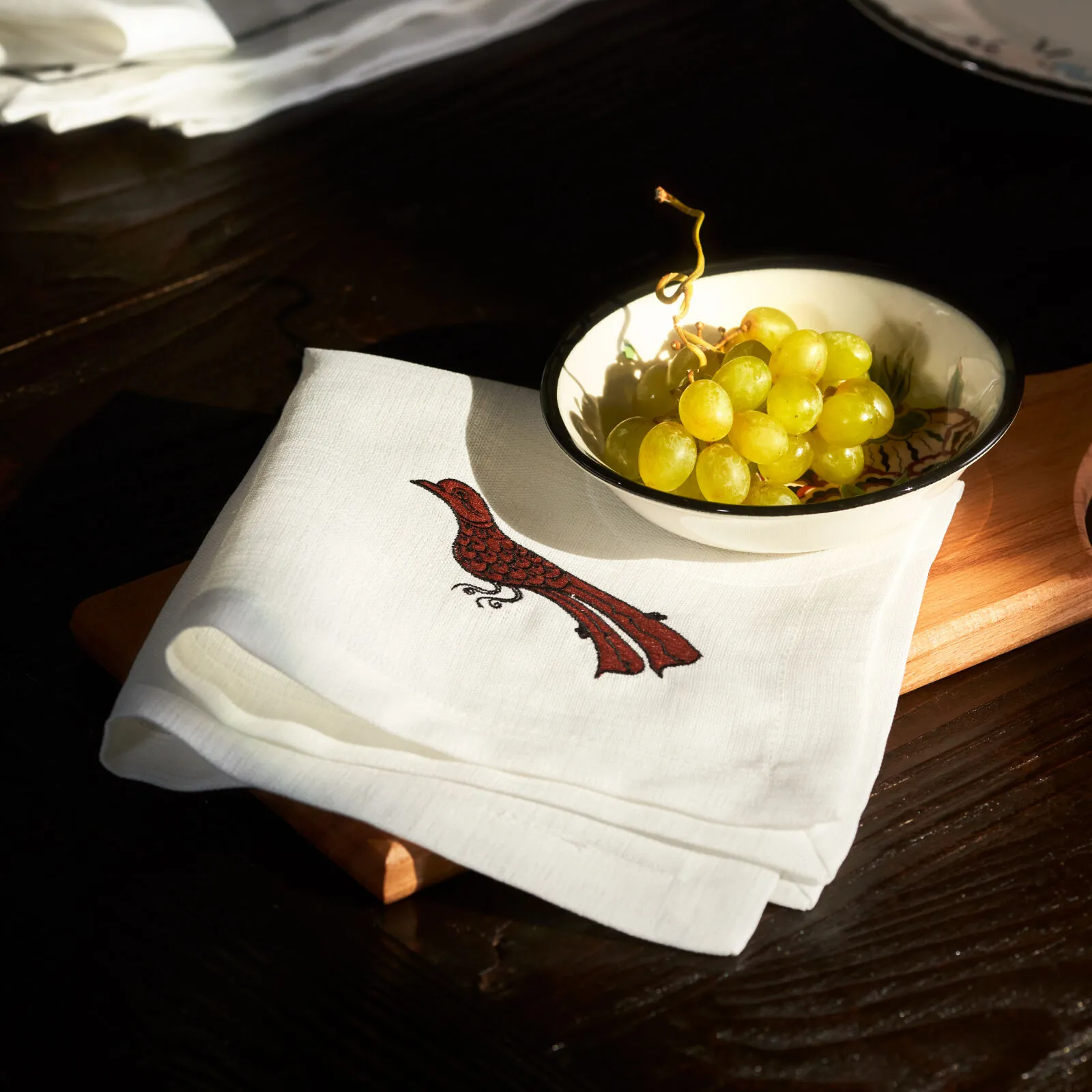 [1000010769001] PAYE SELCUKLU SERISI KUS NAKISLI, BEYAZ