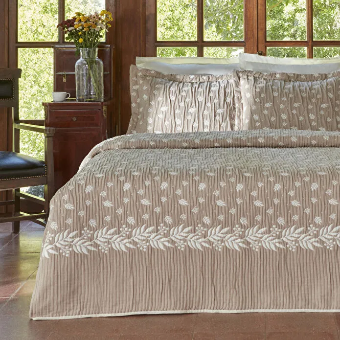 SASIL YATAK ORT SET, ÇİFT KİŞİLİK, BEJ