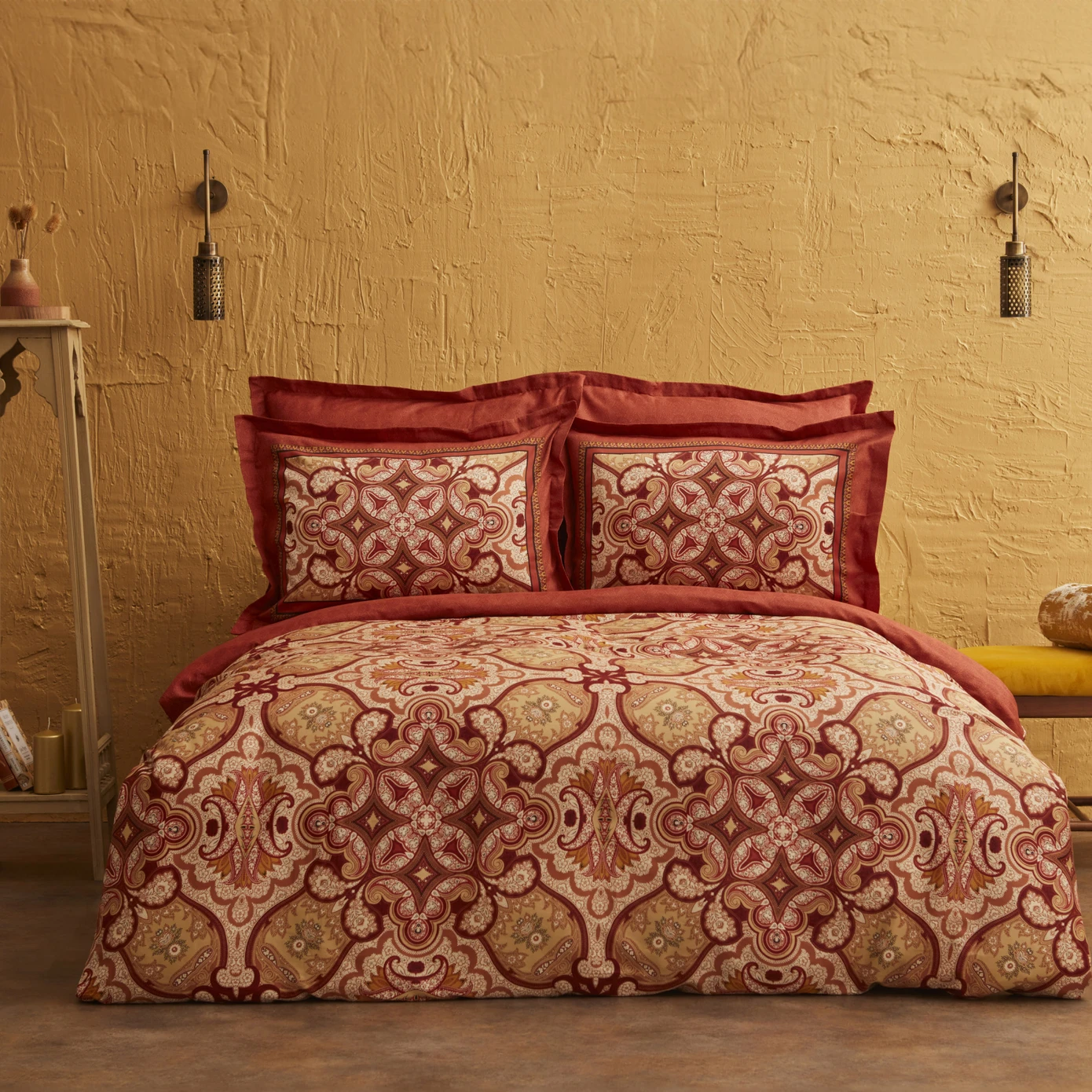 SAVOY BROWN 100% PMK DOUBLE KS SATIN DUVET COVER TKM