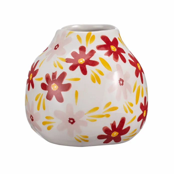 [1000017262002] SPRING ÇİÇEK DESENLİ VAZO, KIRMIZI