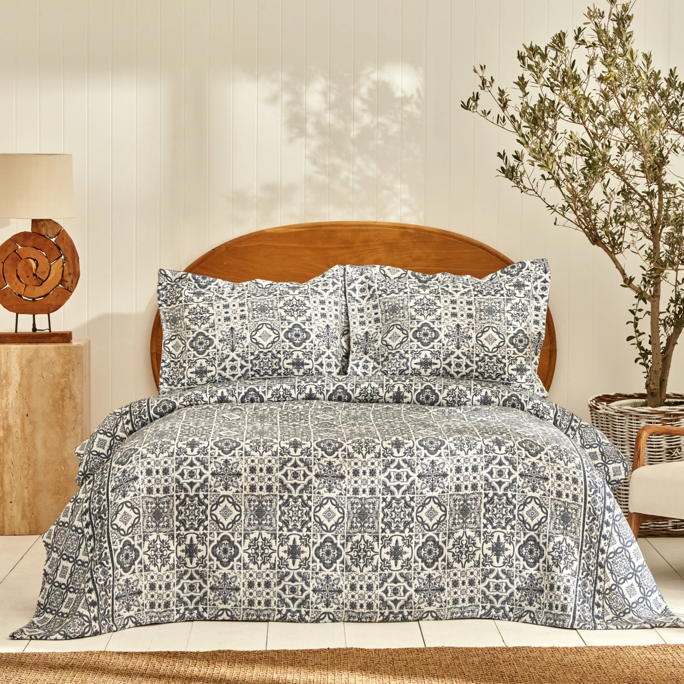 [200.22.04.0013] TILES BLUE DOUBLE KS BED MATTRESS