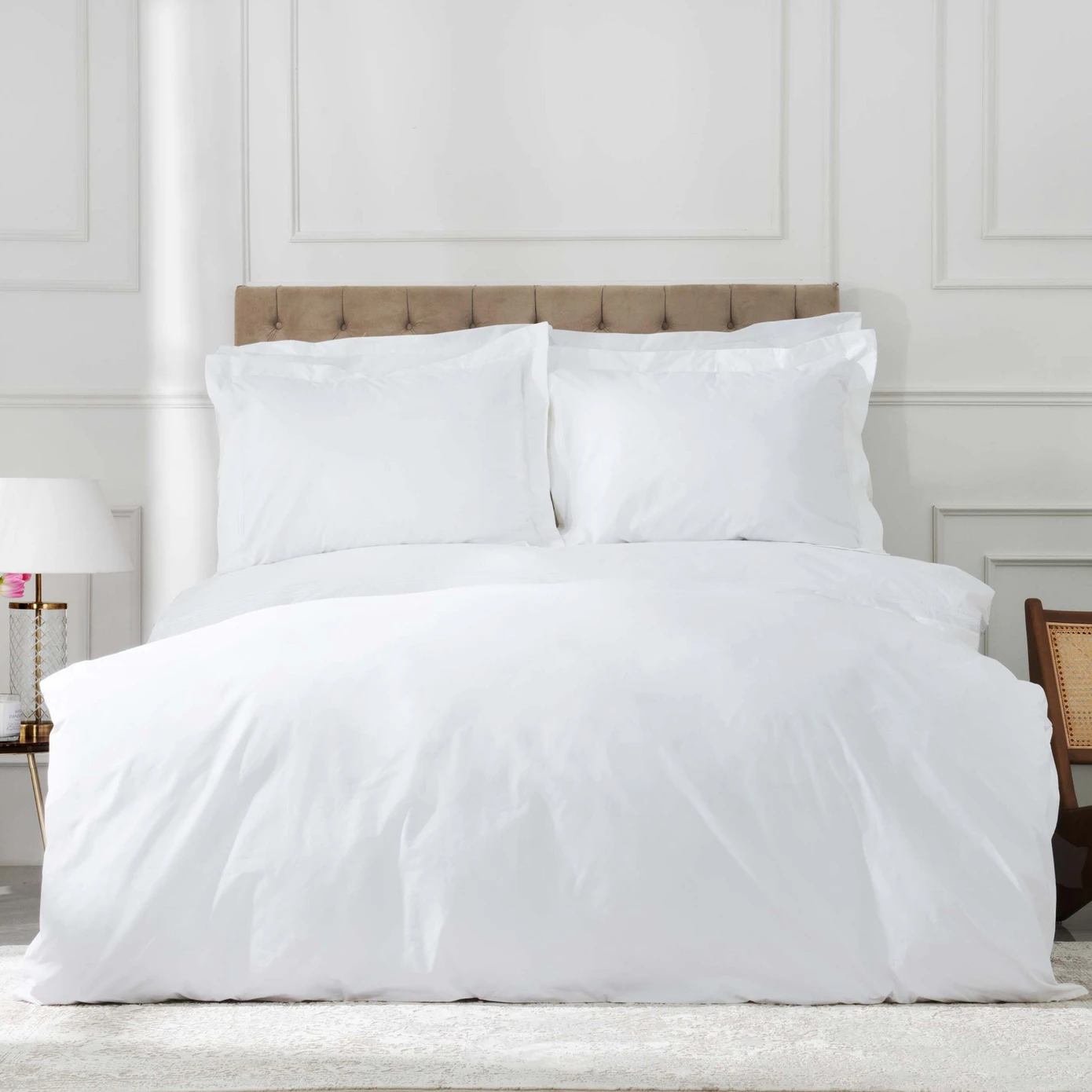 [200.20.01.0103] WHITE COL ISLAND WHITE CHAIN ​​STRIPED PERCALE CIFT KS NEV SET