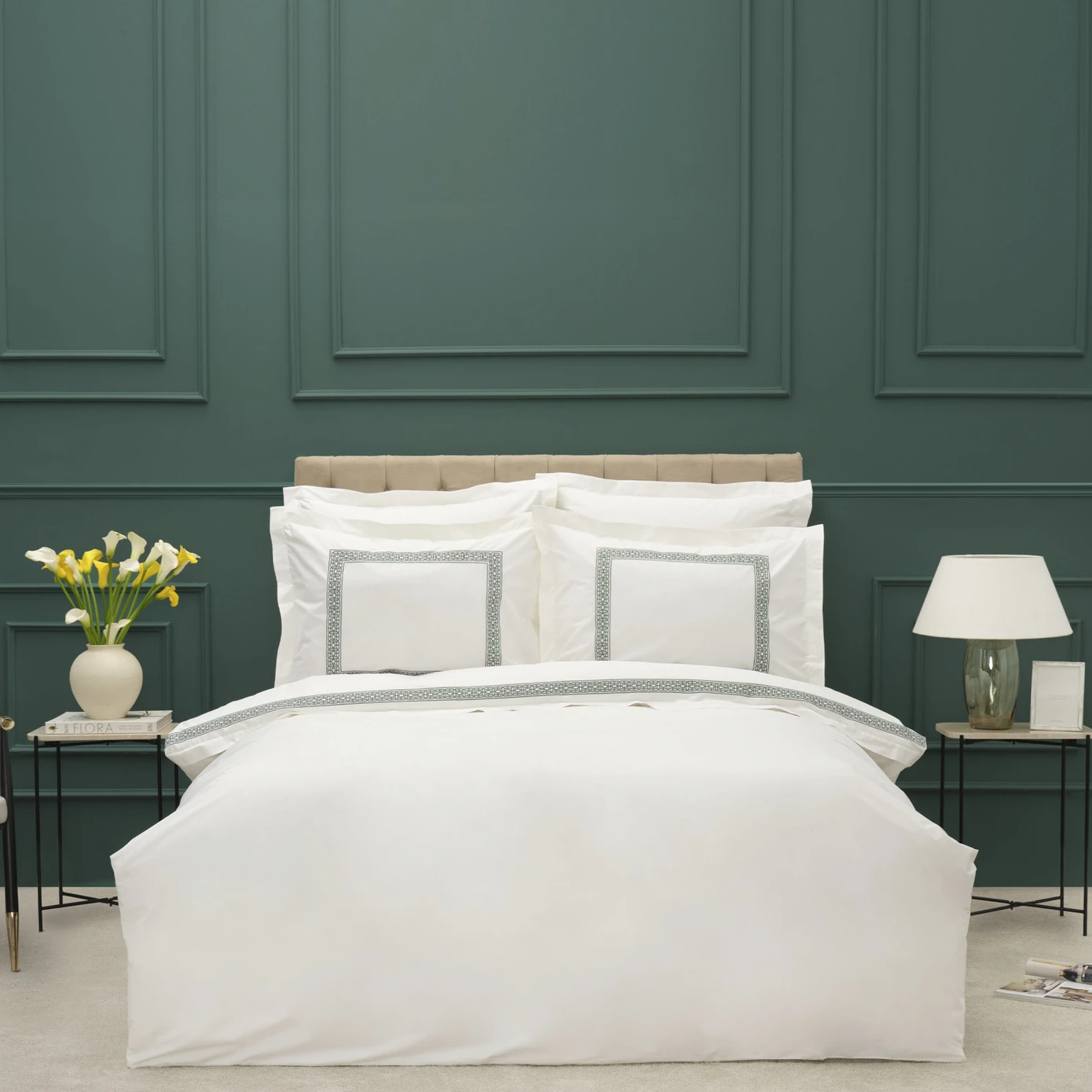 [200.21.01.0063] WHITE COL SIERRA DOUBLE PERCALE DUVET COVER SET